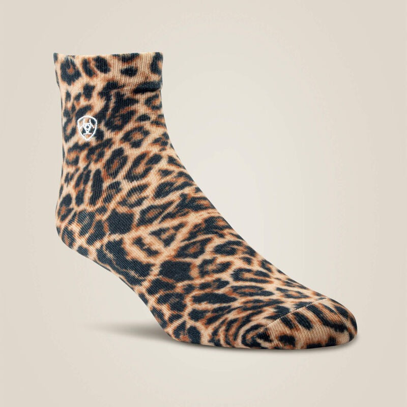 The Wild Thing 2-Pack Women’s Ankle Socks by Ariat in Leopard & Turquoise