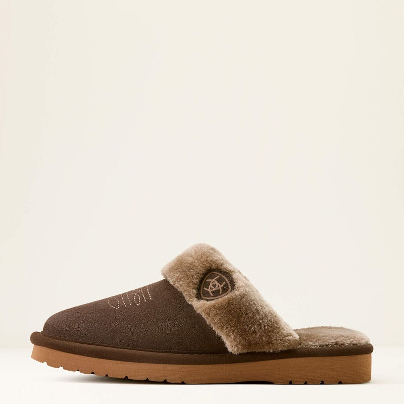The Jackie Square Toe Slipper by Ariat in Chocolate