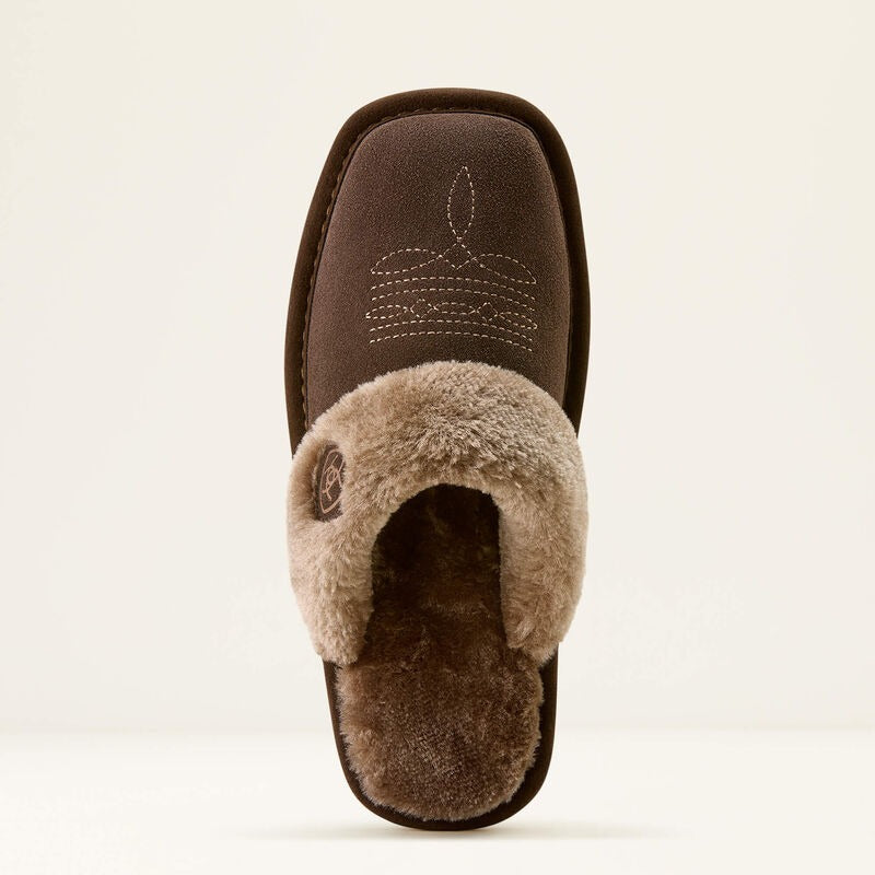 The Jackie Square Toe Slipper by Ariat in Chocolate