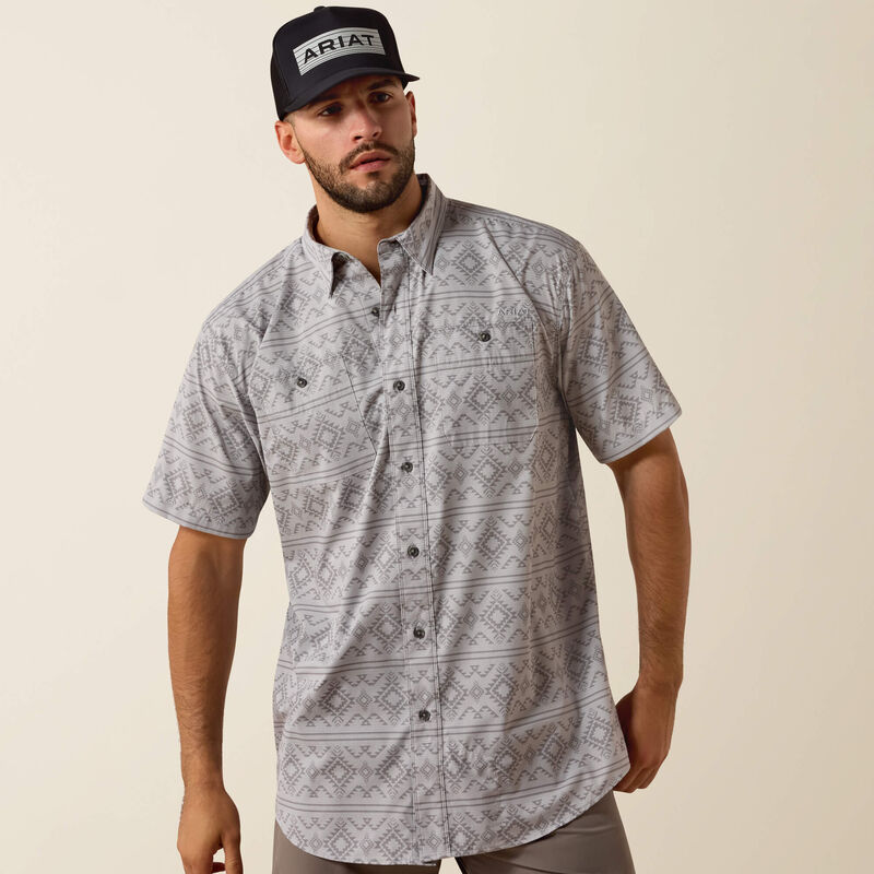 The Man of Steel Aztec Men's S/S Button Up Tek Shirt by Ariat