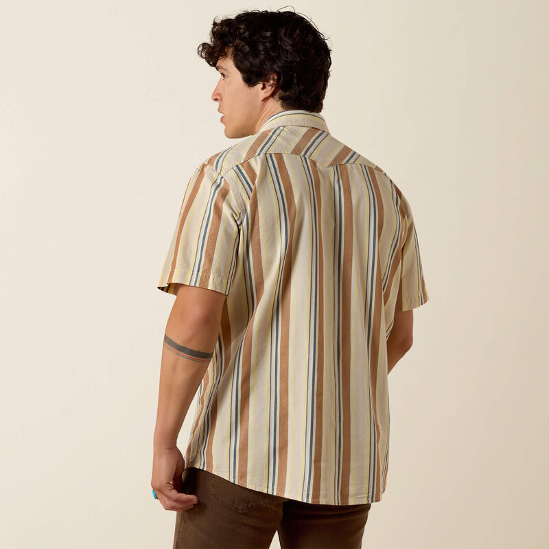 The County Line Men's S/S Pearl Snap Retro Fitted Shirt by Ariat