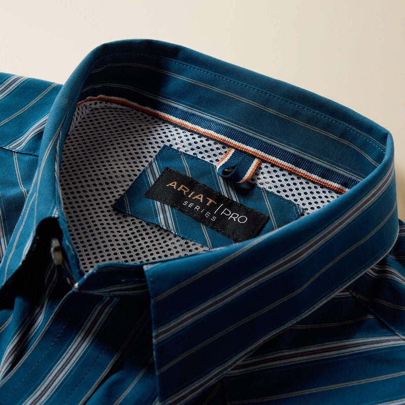 The Pro Wolfgang LS Pearl Snap Shirt in Sailor Blue by Ariat