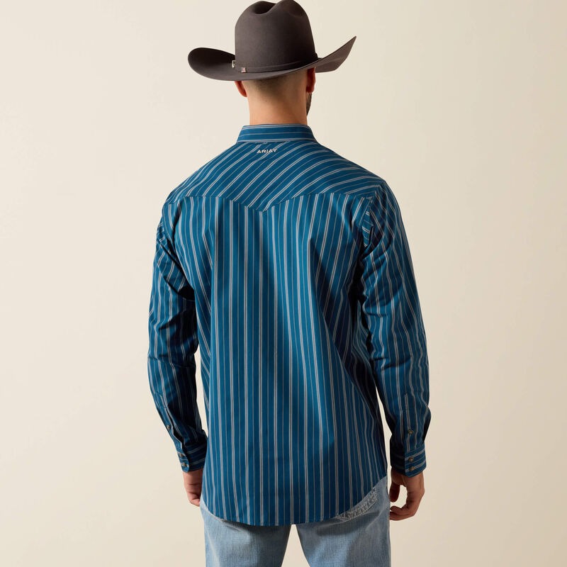 The Pro Wolfgang LS Pearl Snap Shirt in Sailor Blue by Ariat