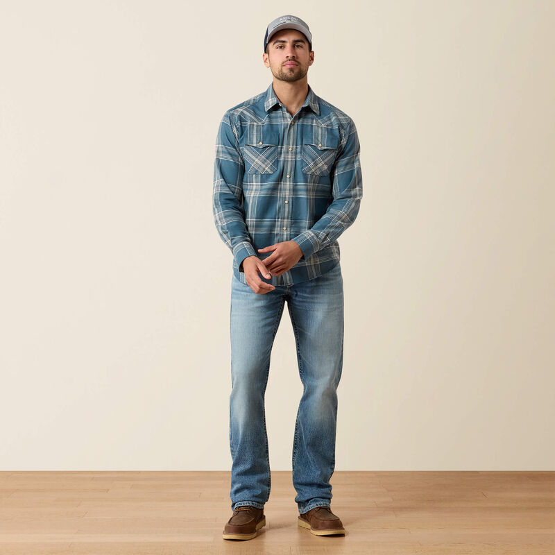 The Herron Retro Fitted LS Snap Up Shirt in Stargazer Plaid by Ariat