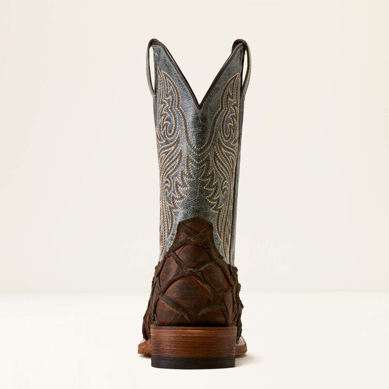 The Riverside Men's Ariat Boot in Chocolate Bass Print/Indigo Honor