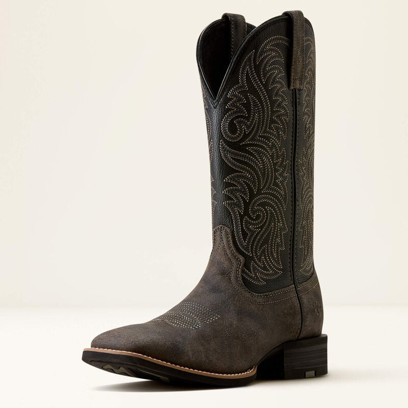 The Arrowrock Men's Ariat Boot in Iron Ash/Black Deertan