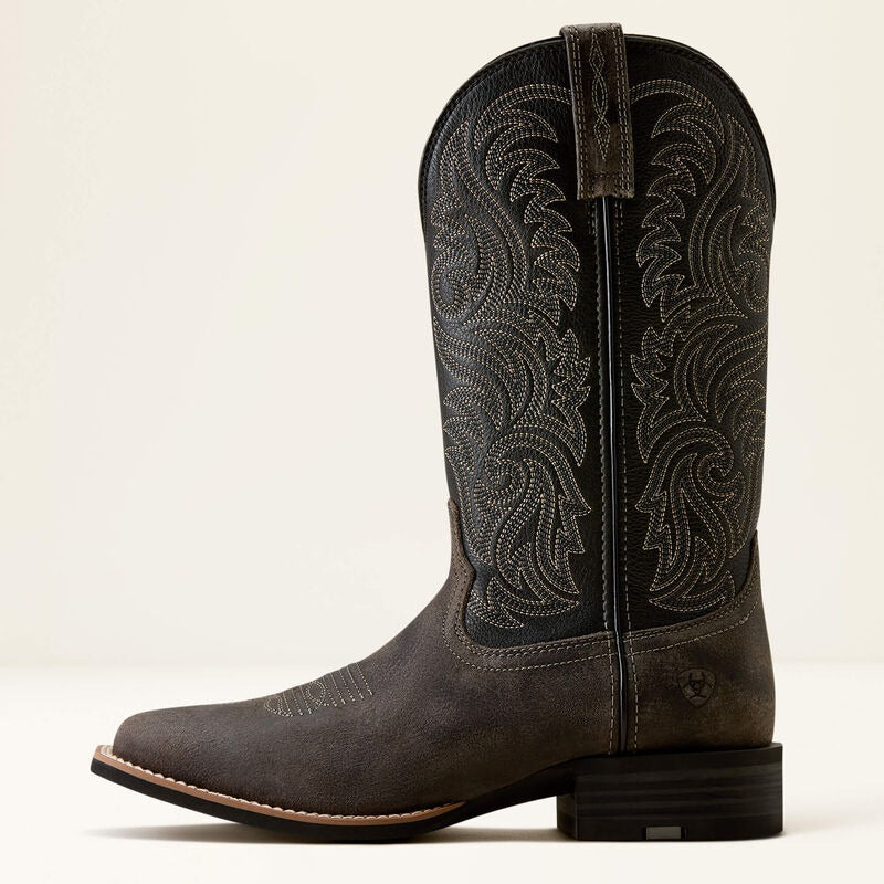 The Arrowrock Men's Ariat Boot in Iron Ash/Black Deertan