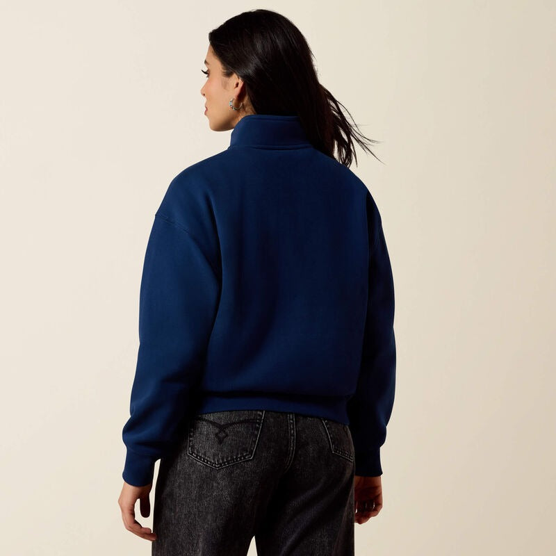 The Fern 1/2 Zip Sweatshirt By Ariat in Pageant Blue