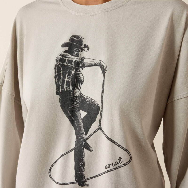The Canvas Stonewash Oversized Women's Long Sleeve T-Shirt by ARIAT