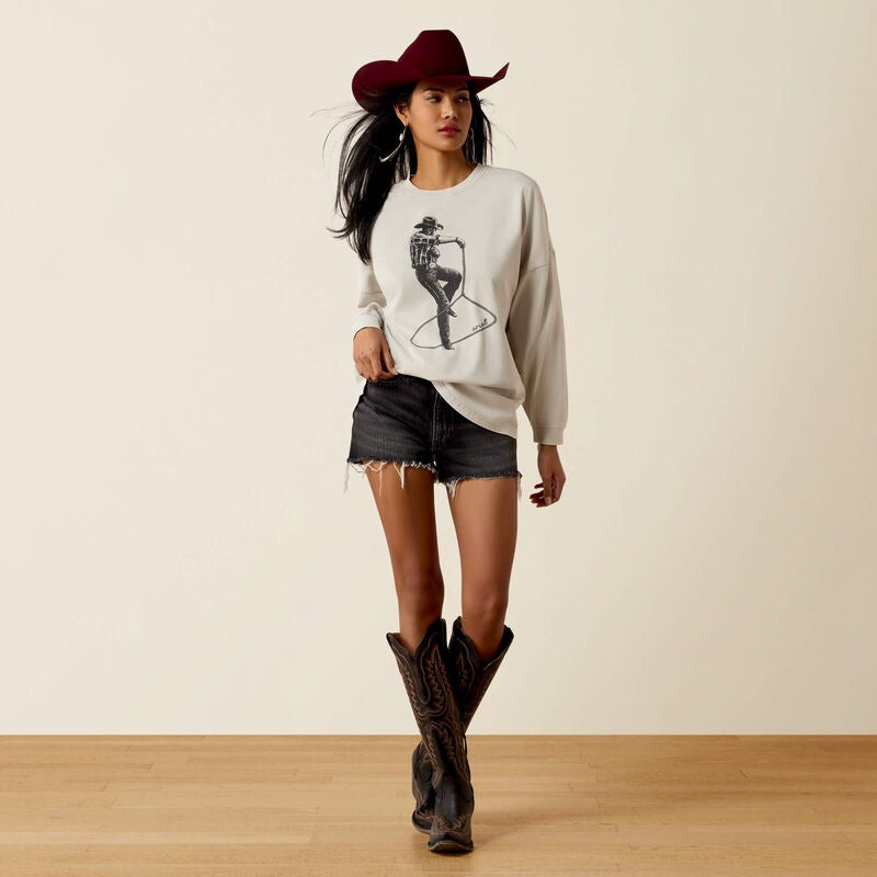 The Canvas Stonewash Oversized Women's Long Sleeve T-Shirt by ARIAT
