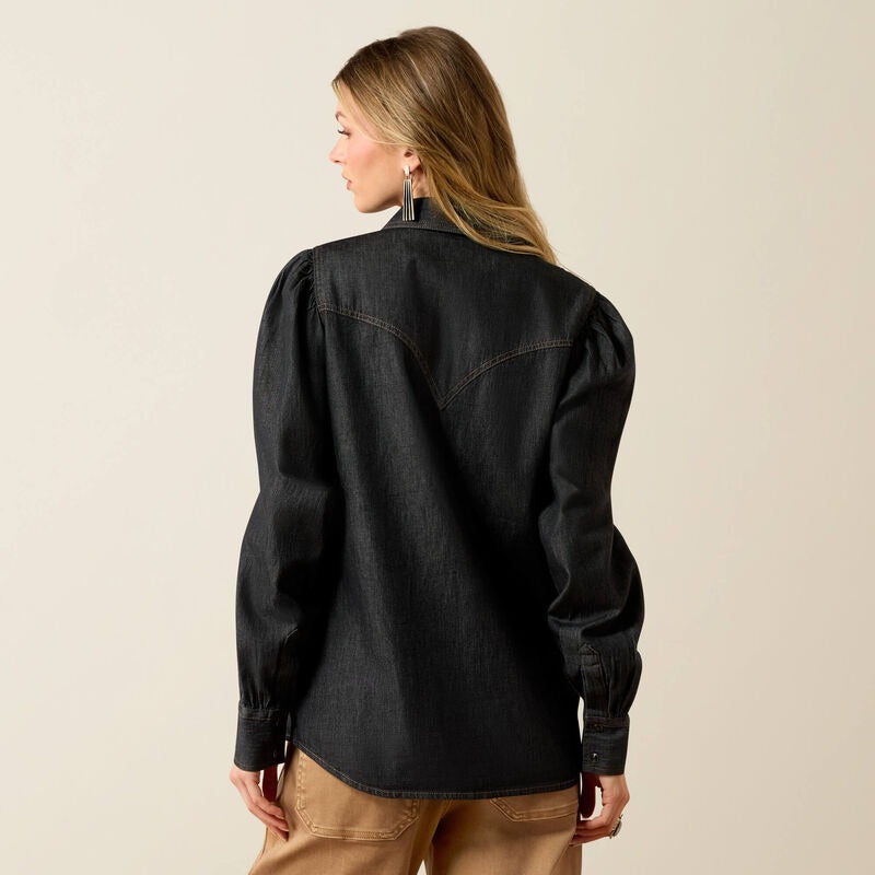 The Nina Western LS Shirt in Black Tint by Ariat