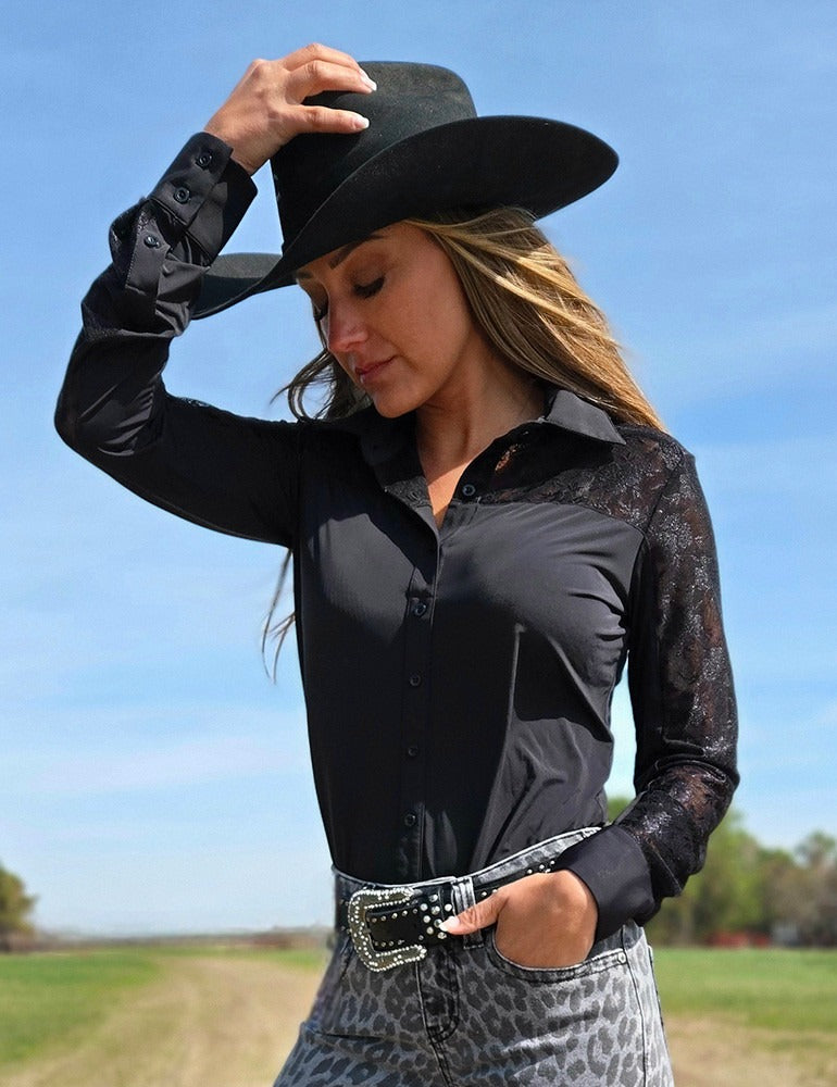 The Black Beauty Button Up By Cowgirl Tuff Co.
