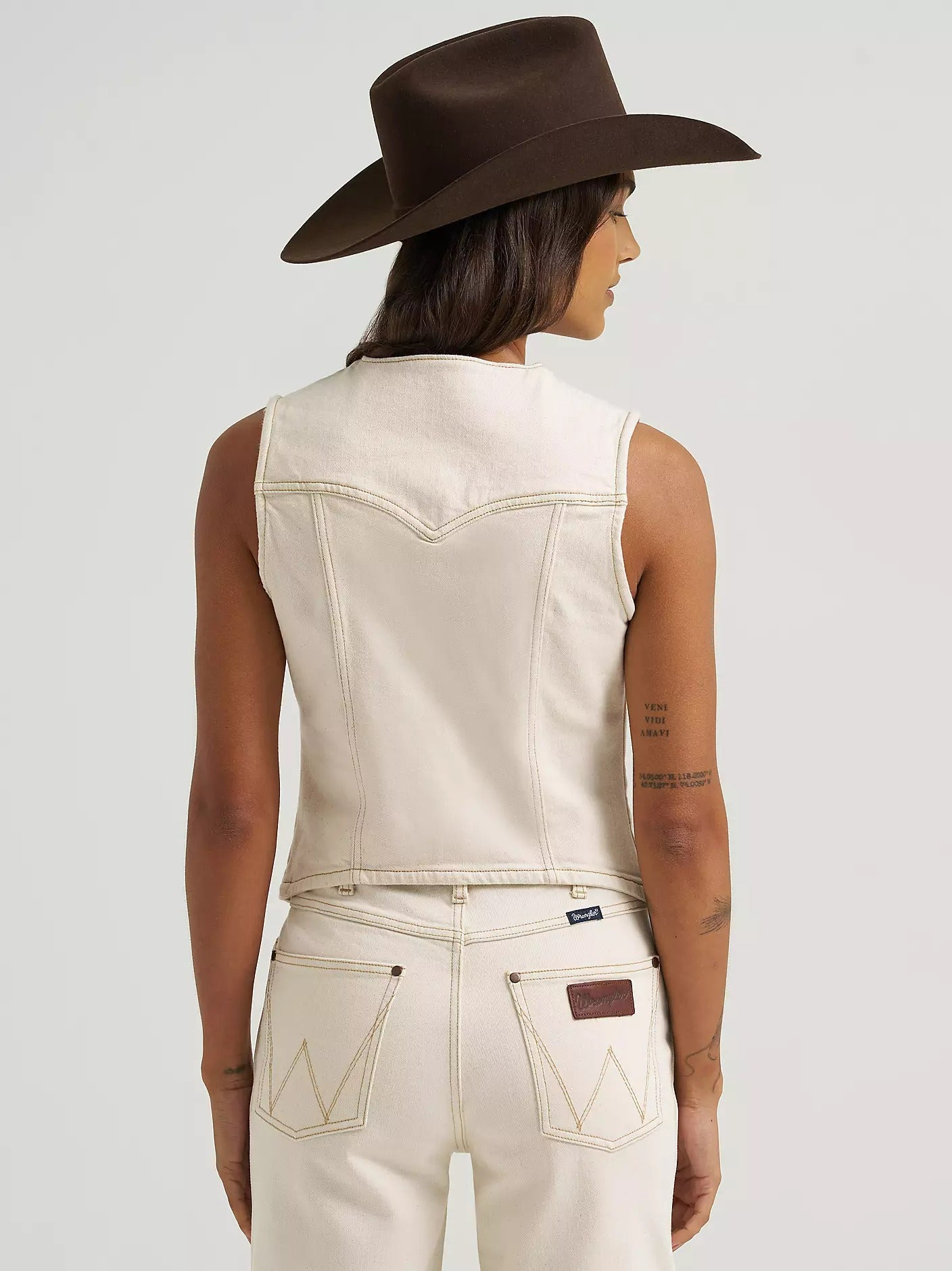 The French Vanilla Swirl Denim Vest By Wrangler