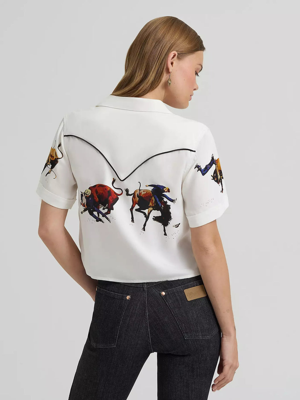 The Wild Flowers and Wild Horses Cropped Pearl Snap by Lainey Wilson x Wrangler