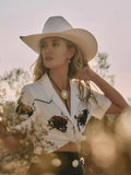 The Wild Flowers and Wild Horses Cropped Pearl Snap by Lainey Wilson x Wrangler