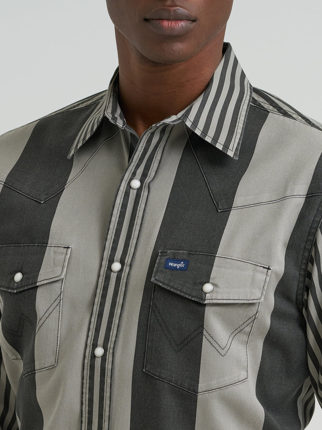 The Folsom Prison Pearl Snap Brush Popper by Wrangler