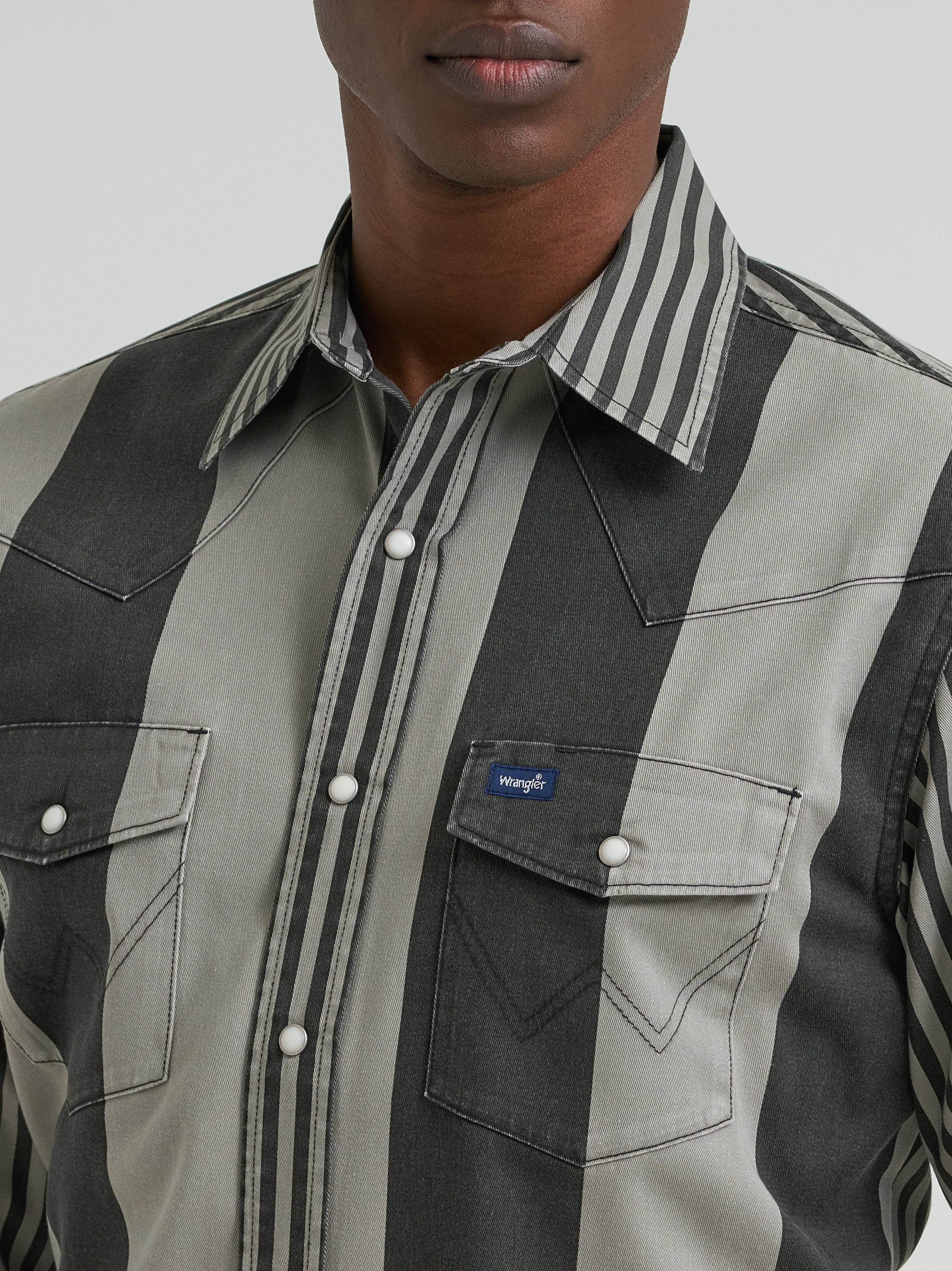 The Folsom Prison Pearl Snap Brush Popper by Wrangler