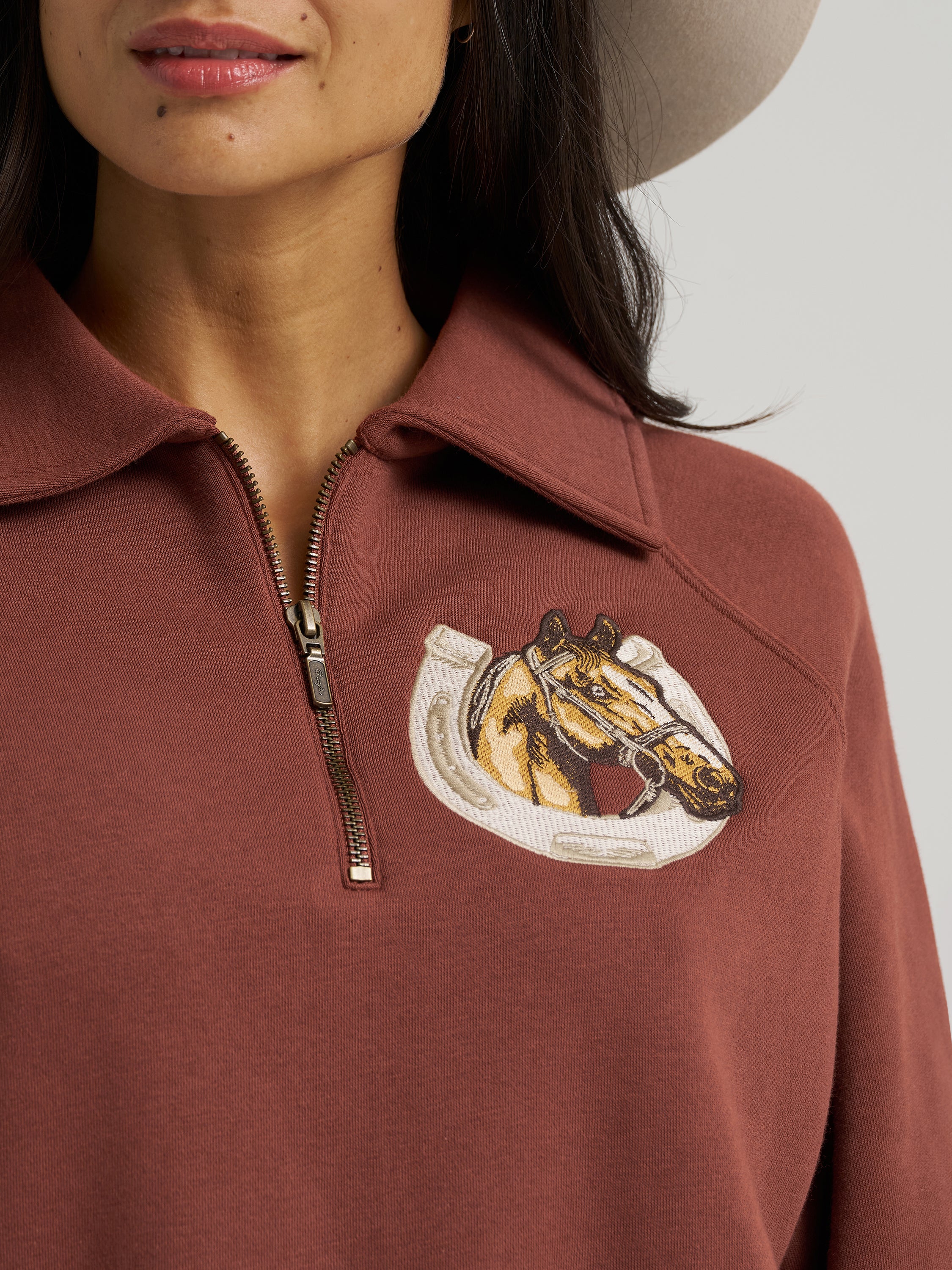 The Rust & Rein Quarter Zip Sweatshirt By Wrangler (Copy)