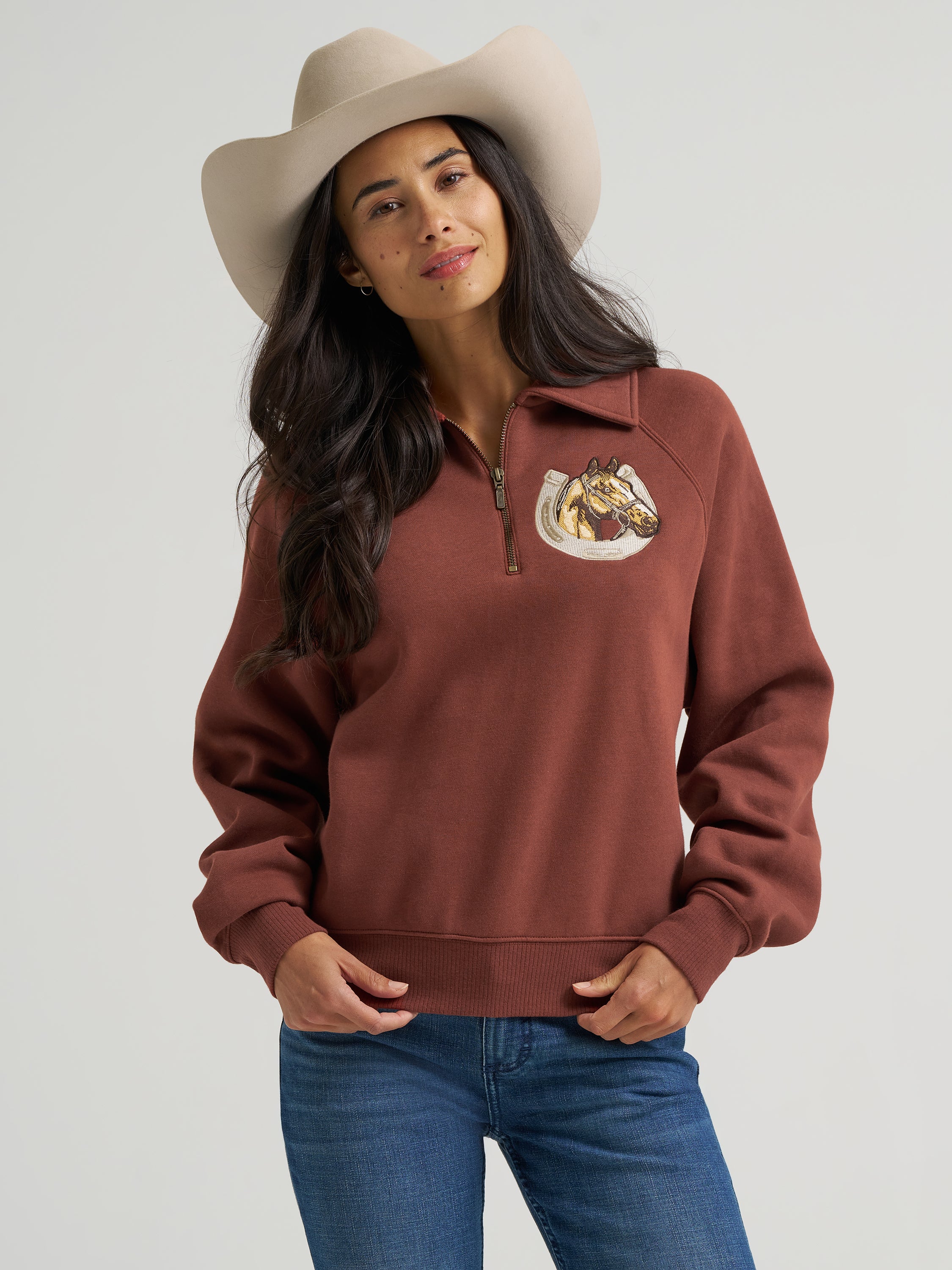 The Rust & Rein Quarter Zip Sweatshirt By Wrangler (Copy)