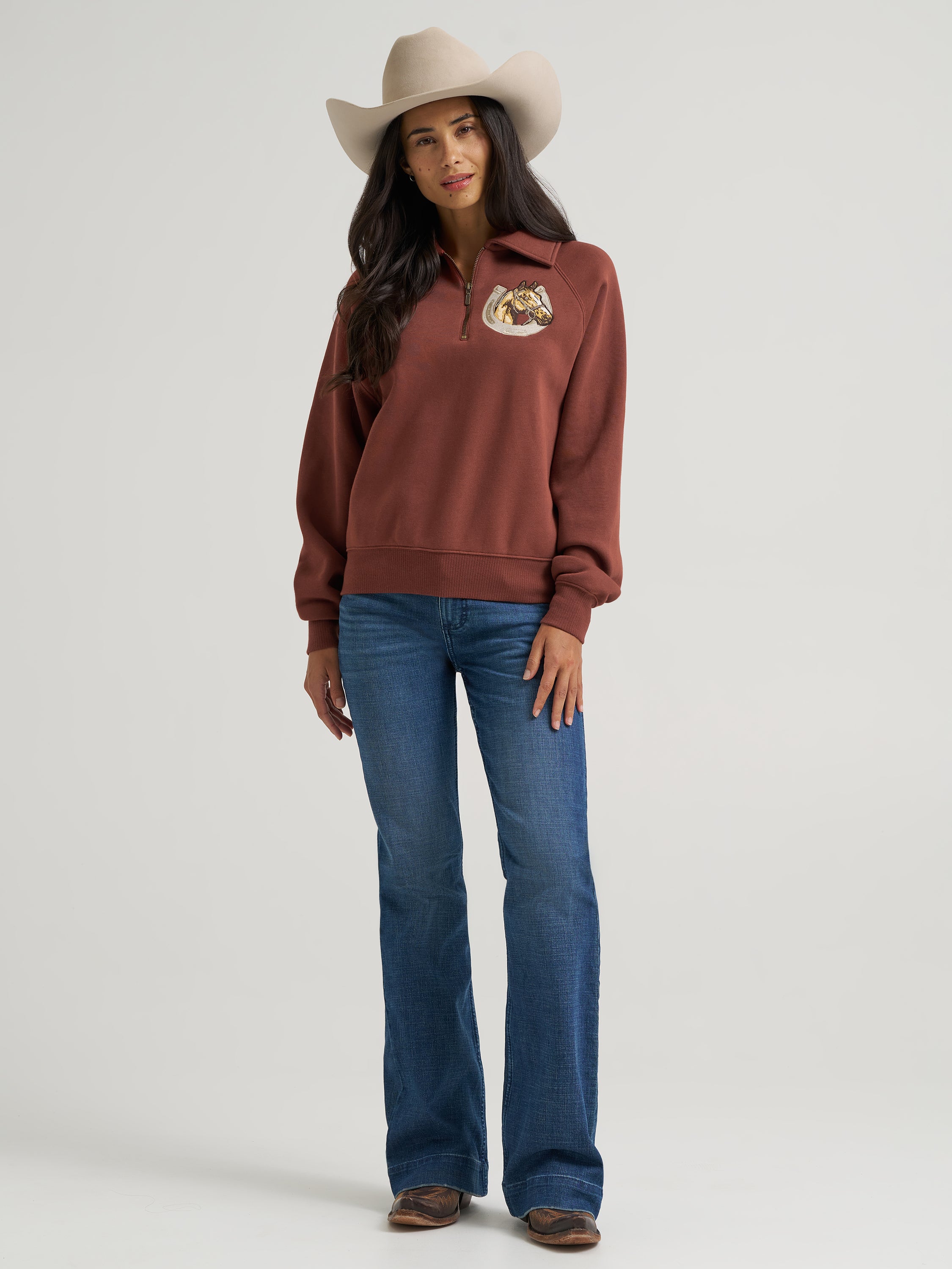 The Rust & Rein Quarter Zip Sweatshirt By Wrangler (Copy)