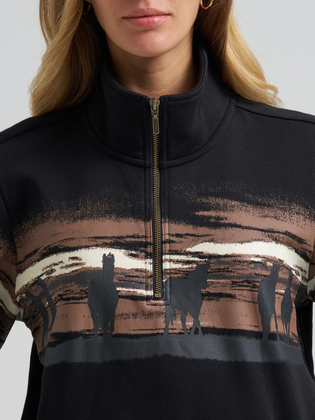 The Black Diamond Range Quarter Zip Sweatshirt By Wrangler
