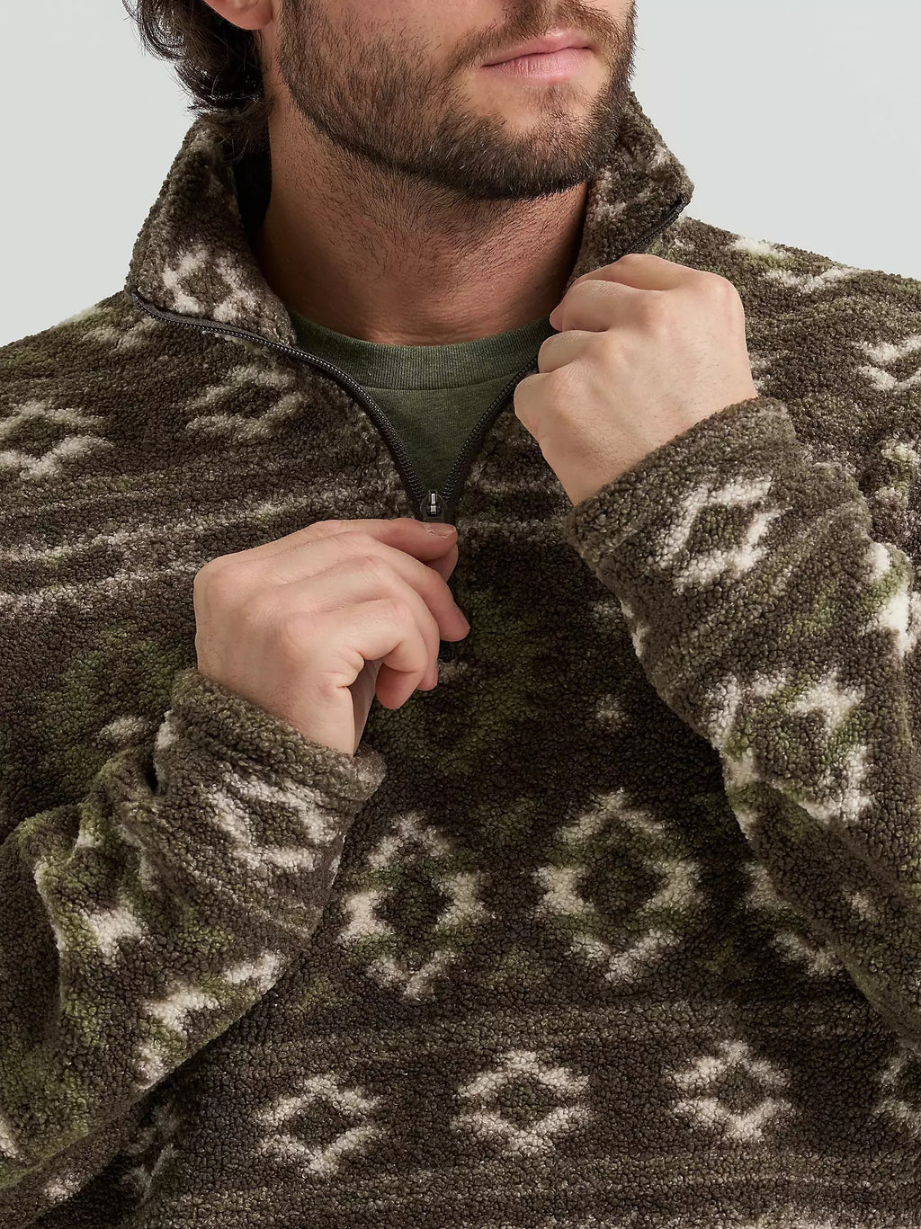 The Tapadero 1/4 Zip Hay Away Fleece Men's Snap Up by Wrangler