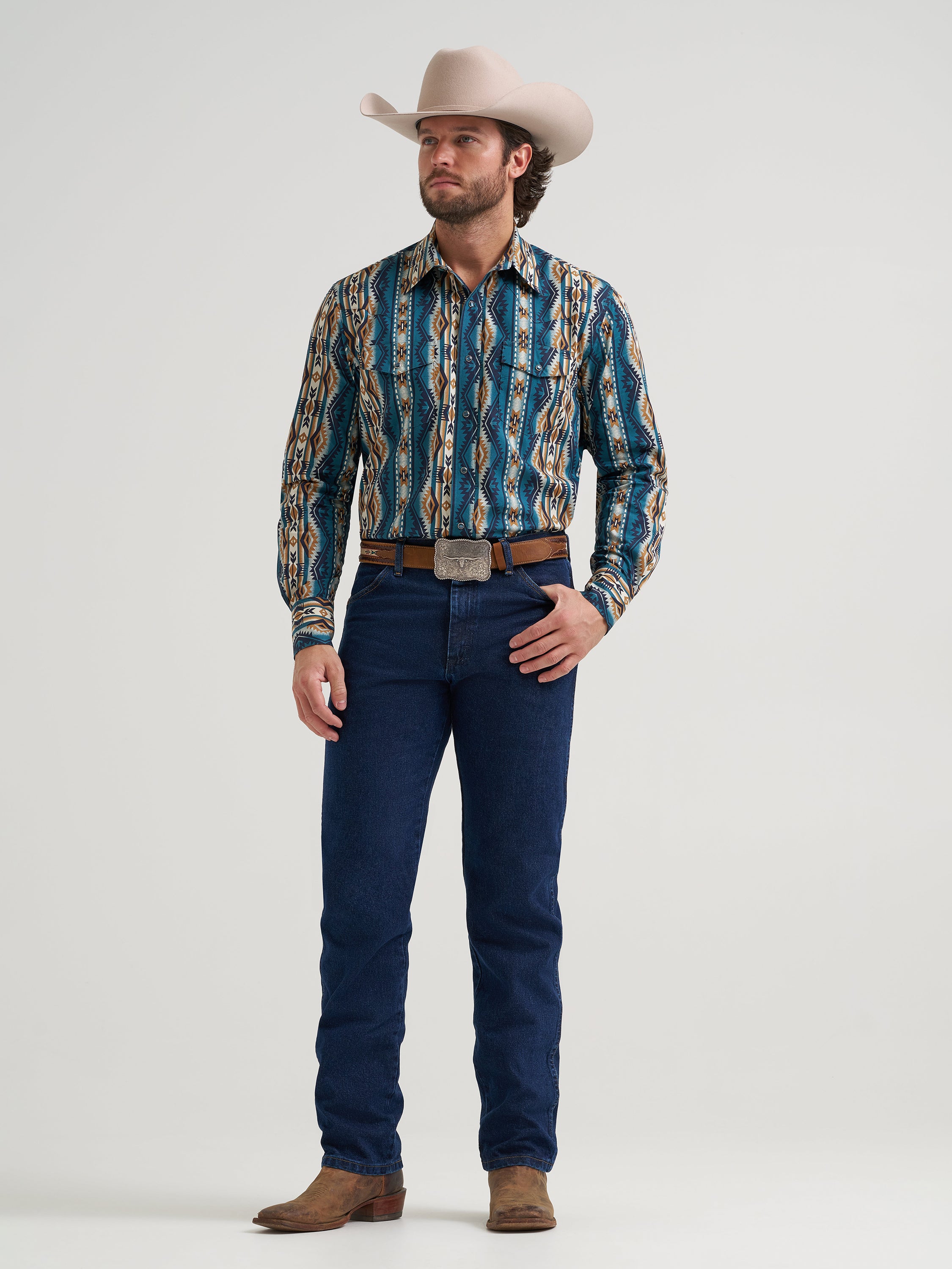 The Cat's Eye Canyon Checotah Pearl Snap by Wrangler