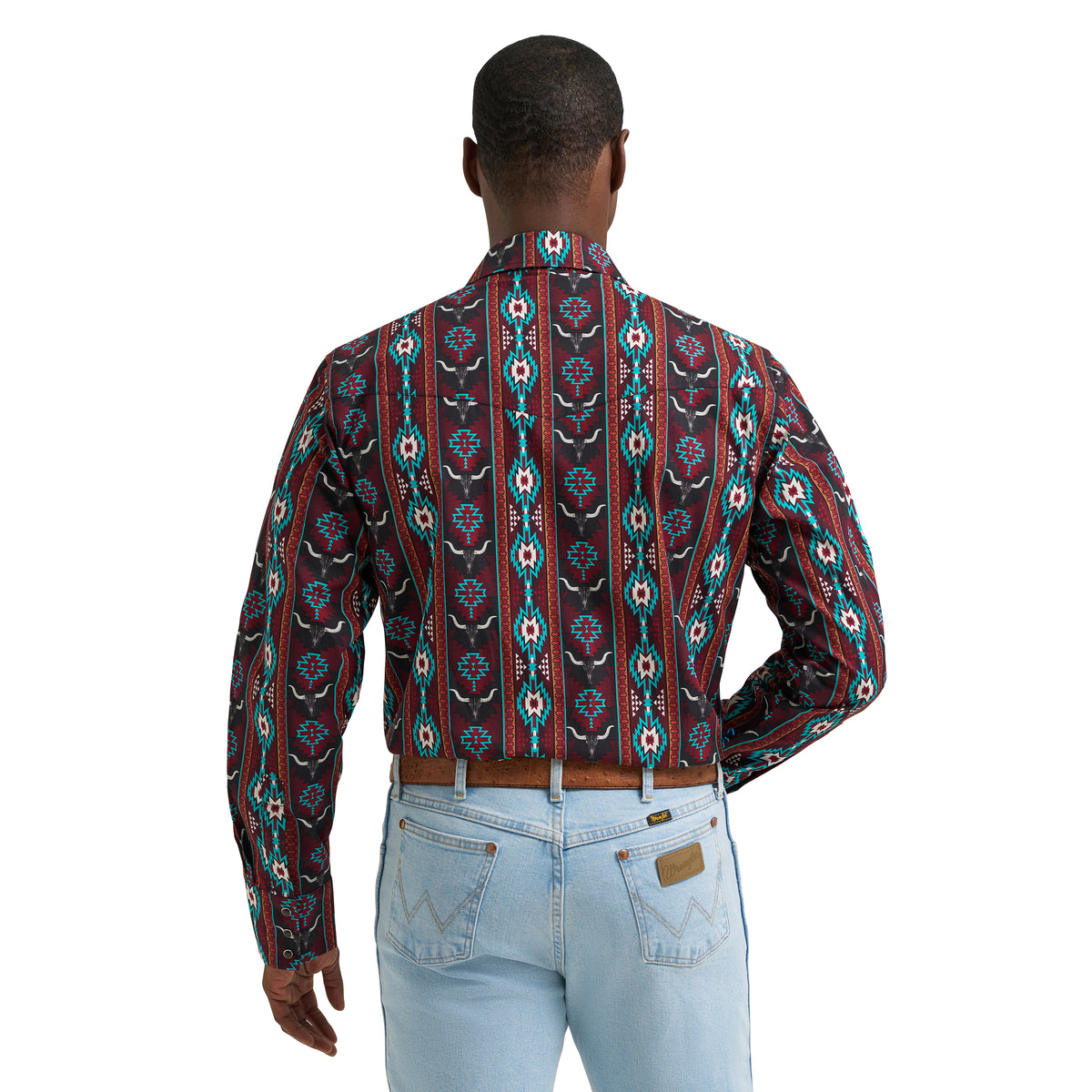 The Desert Rattler Checotah Pearl Snap by Wrangler in Red