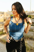 The Blue Jean Baby Buckle Tank Top by Lucky & Blessed