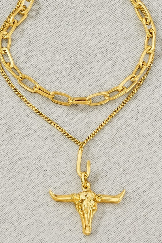 The Steer me Stack Necklace in Gold