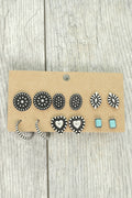 Concho Hearts Earring Set - 6 pairs