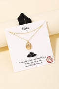 Floating Cowboy Hat Layered Necklace