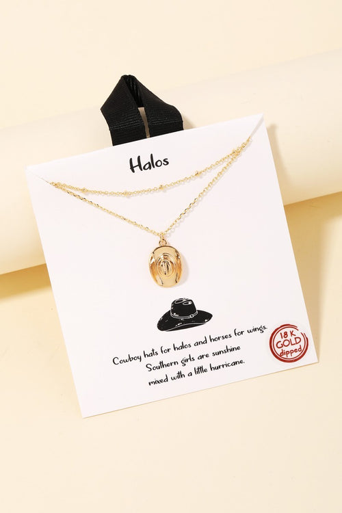 Floating Cowboy Hat Layered Necklace