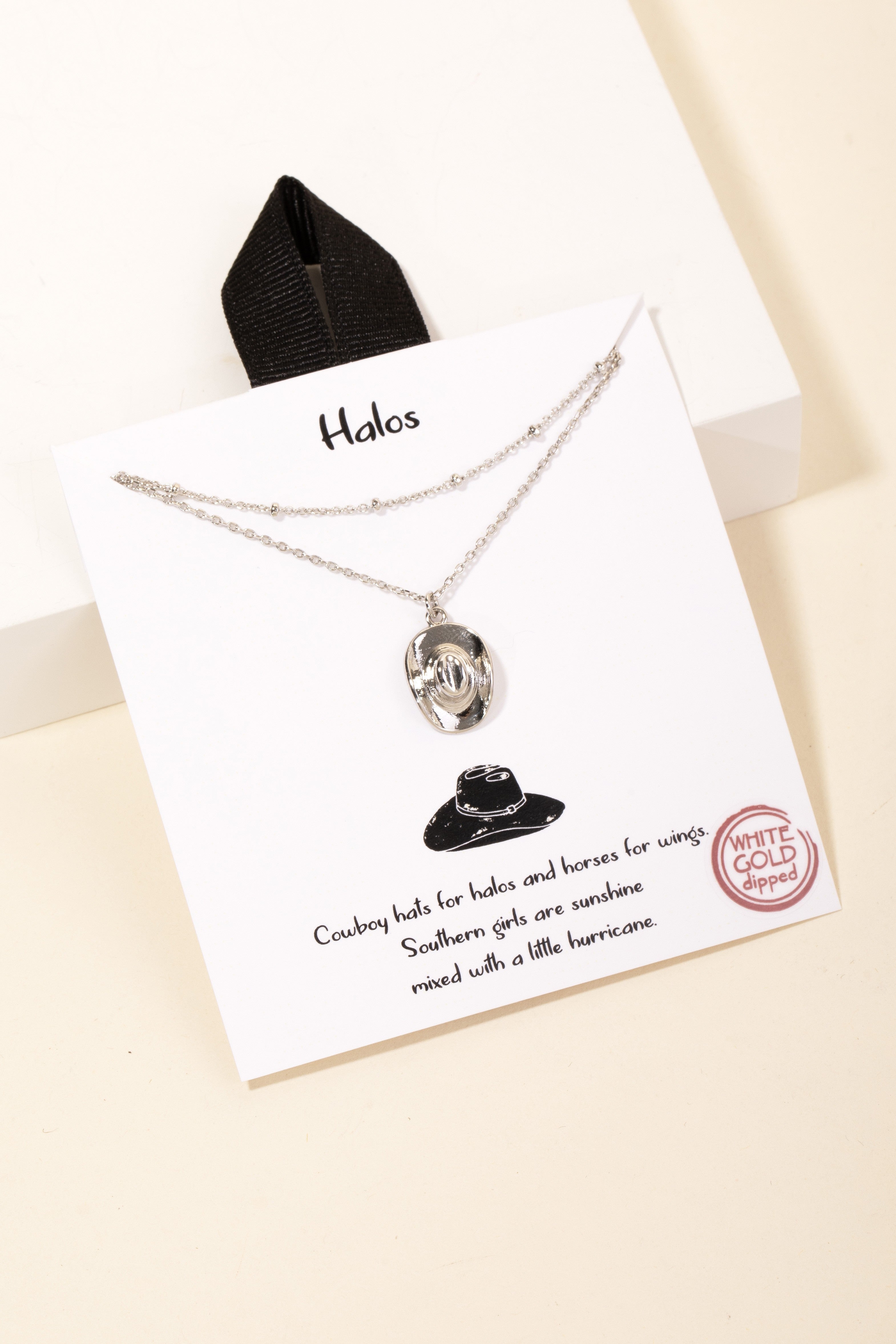 Floating Cowboy Hat Layered Necklace