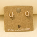 Marley Jane Horse Shoe Stud Earrings - Rose Gold