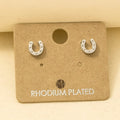 Marley Jane Horse Shoe Stud Earrings - Sliver