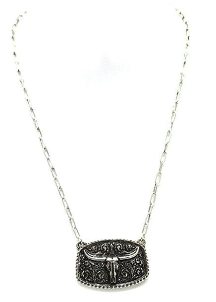 The Steer Head Staple Necklace
