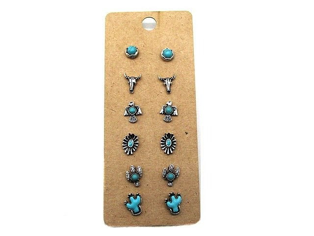 The Salt Lake 6 pack Earring Set - Turquoise