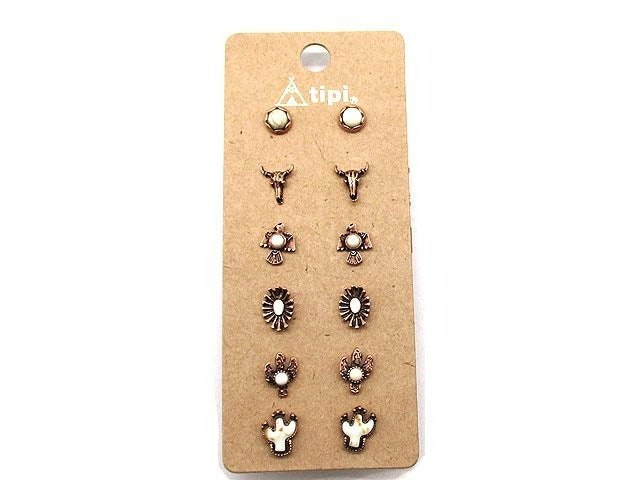 The Salt Lake 6 pack Earring Set - Copper