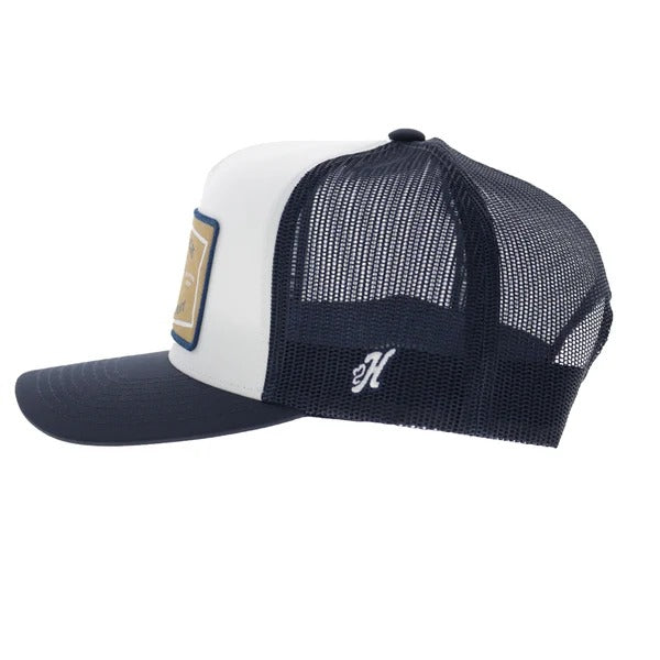 The Rank Stock Hat by Hooey in Wht/Navy