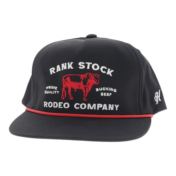 Rank Stock 5-Panel Full Surround Snapback Hat by Hooey in Black