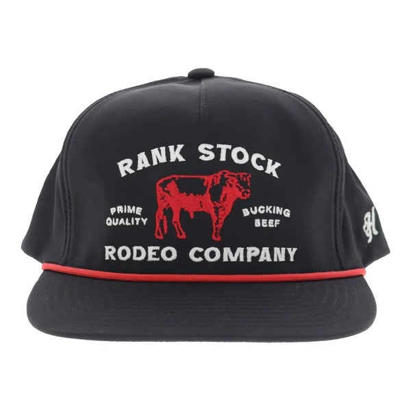 Rank Stock 5-Panel Full Surround Snapback Hat by Hooey in Black