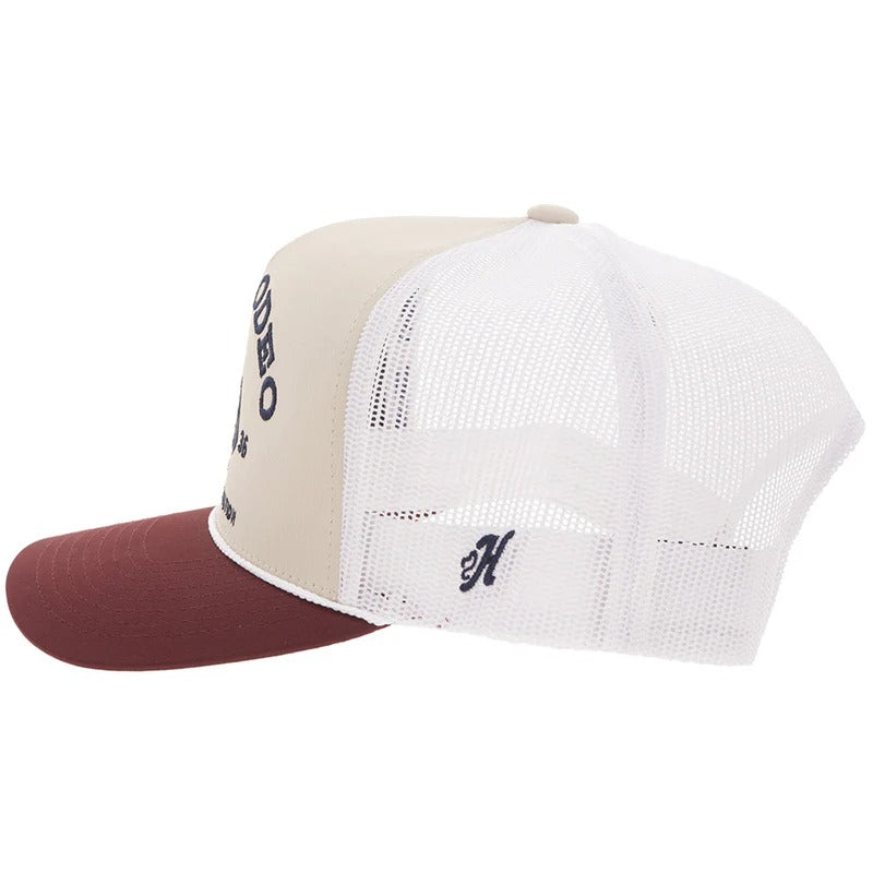 The PRCA Hat by Hooey in Tan/White/Burgundy