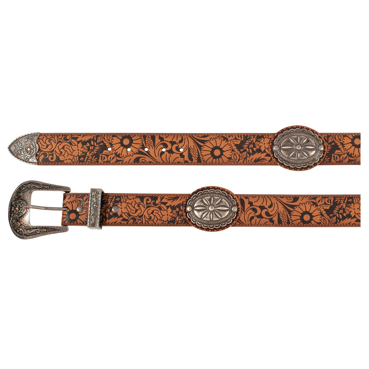 The Jolene Concho Belt By Catchfly - Saddle Brown