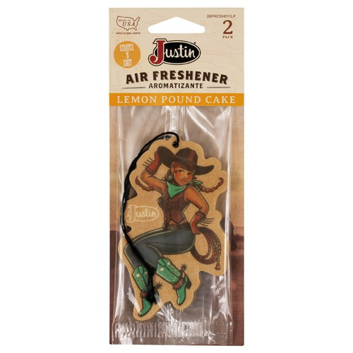 The Rowdy Round Up Air Freshener by Justin 2-Pack - Lemon Pound Cake