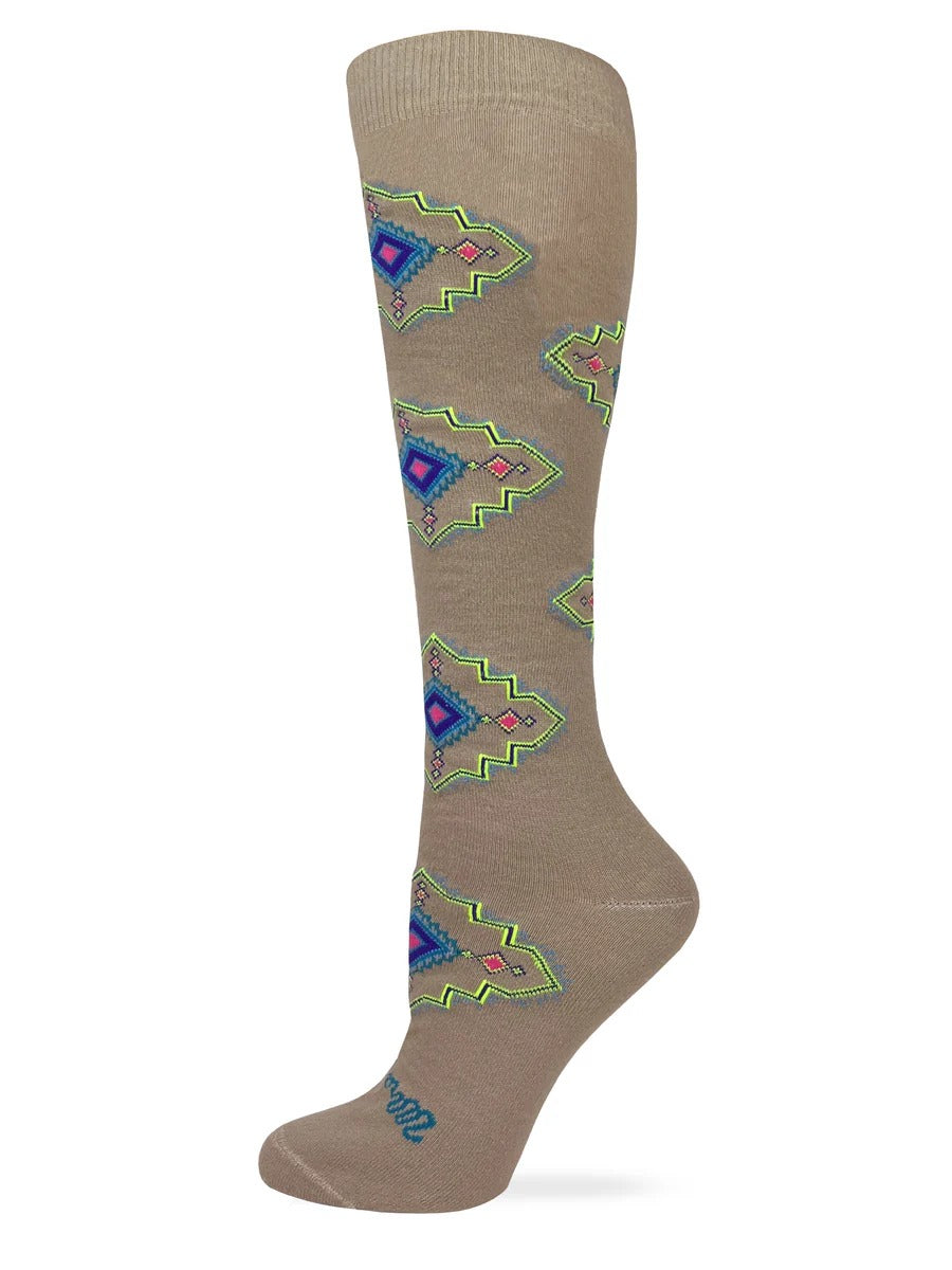 Wrangler Ladies Aztec Tall Boot Sock 1 Pair - Tan