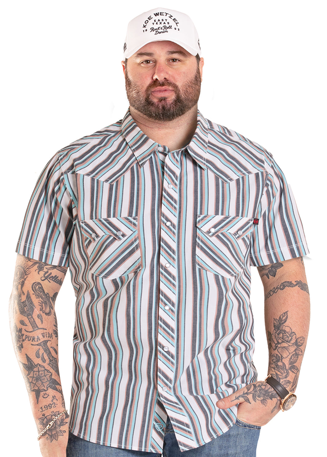 The Western Konvict SS Pearl Snap Shirt by Rock & Roll Denim X Koe Wetzel
