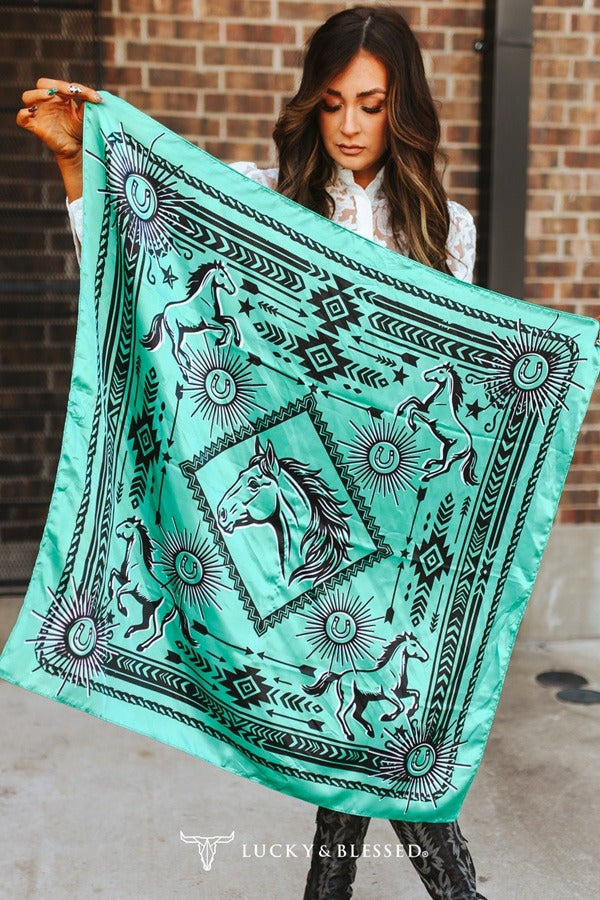The Cowgirl Candy Bandana Wild Rag by Lucky & Blessed in Emerald
