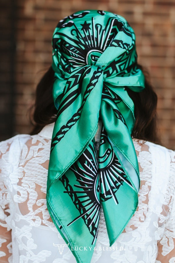 The Cowgirl Candy Bandana Wild Rag by Lucky & Blessed in Emerald