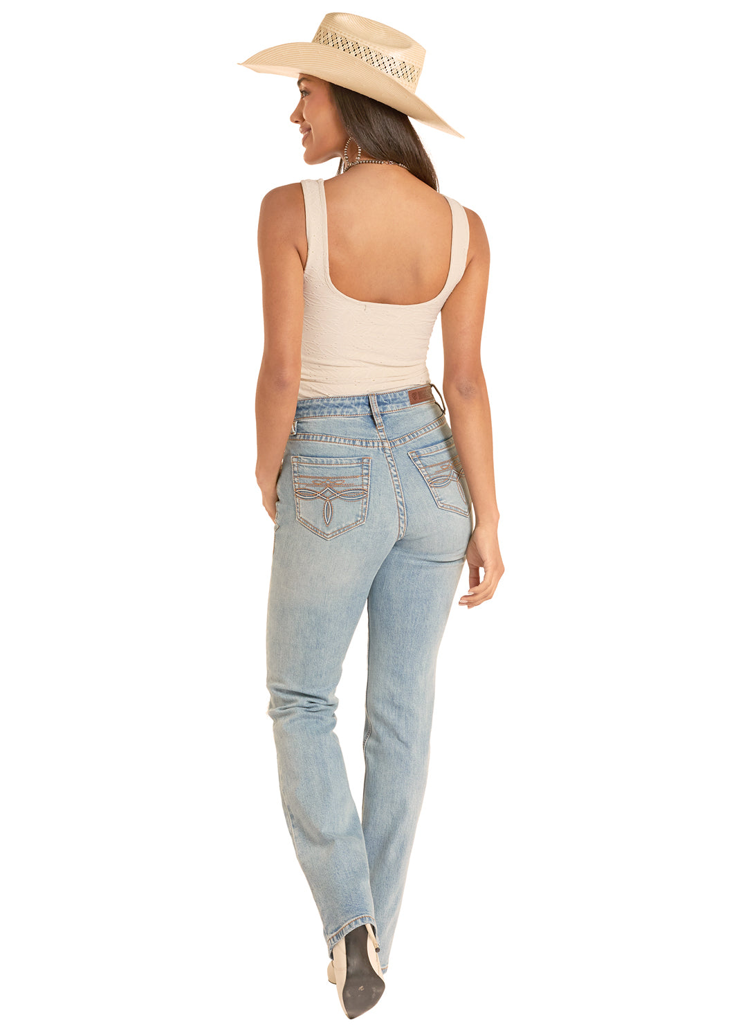 Lacey Jane Eyelet Tank Top by Rock & Roll Denim - Cream